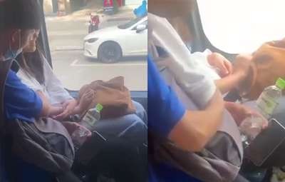 Mò Vú Người Yêu Trên Xe Buýt Công Cộng Bị Quay Lại